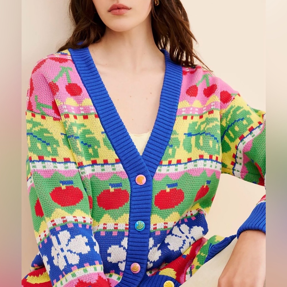 FARM Rio Multicolor Button Up Cardigan